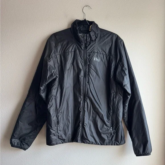 REI Men’s Unisex Light weight puffer zip up jacket black size medium - Picture 1 of 5